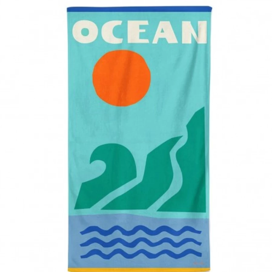 "JEAN-VIER Premium Blue Beach Towel - Soft, Quick-Dry & Large Ocean-Themed Towel for Sand & Pool"