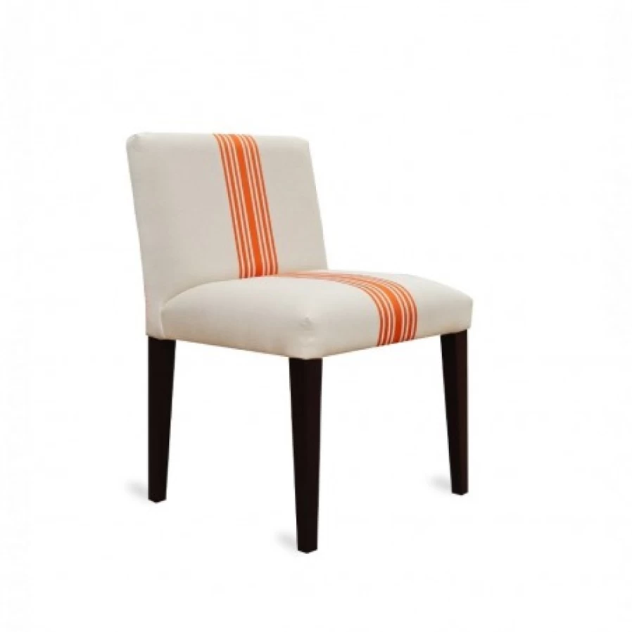 JEAN-VIER Modern Upholstered Chair with Orange Striped Fabric - Comfortable Accent Chair for Living Room