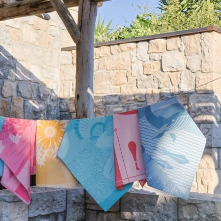 JEAN-VIER Premium Blue Tea Towel - Soft, Absorbent Kitchen Towel for Dishes & Cleaning