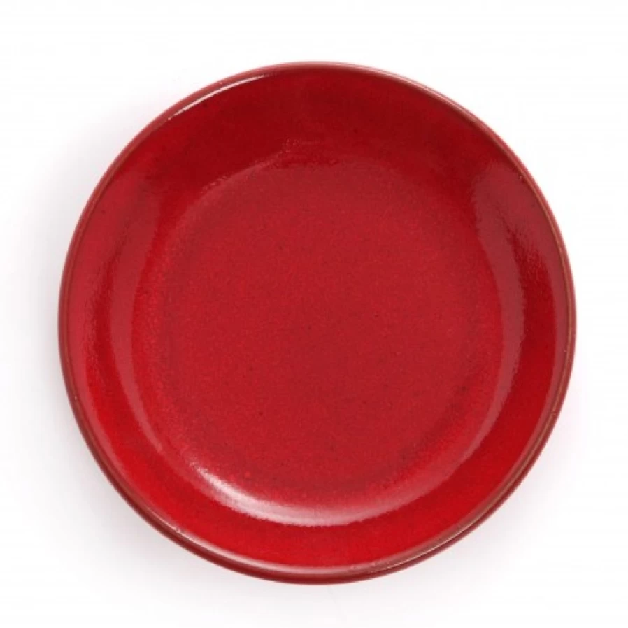 JEAN-VIER Red Ceramic Soup Plate - Elegant Dining Tableware for Restaurants & Home Use
