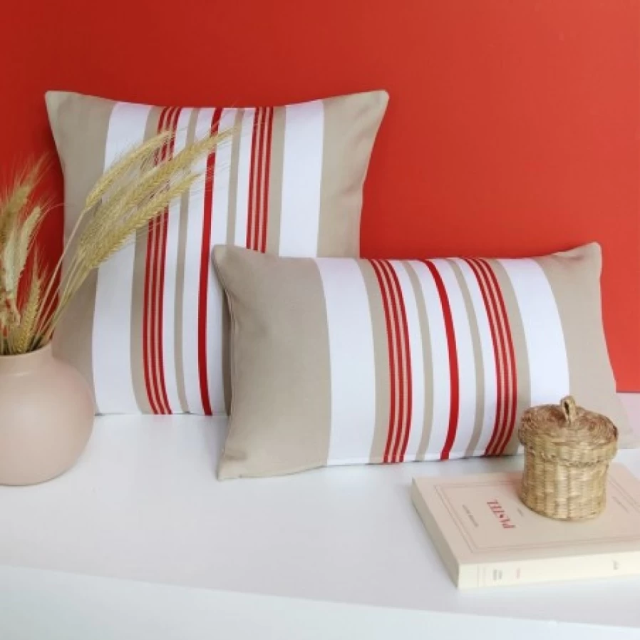 JEAN-VIER Red Cushion Cover - Premium Decorative Pillow Case for Sofa & Bed