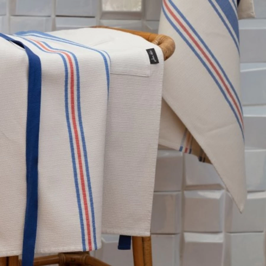 JEAN-VIER Premium Blue Tea Towel - Soft, Absorbent Kitchen Towel for Dishes & Cleaning