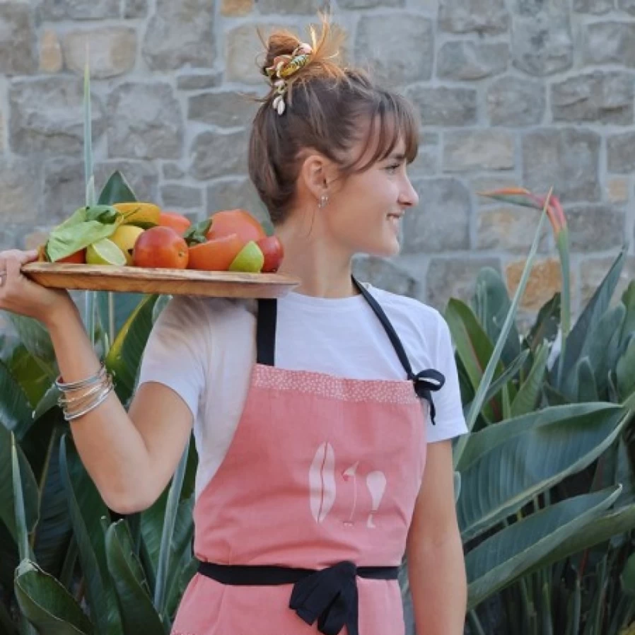 "JEAN-VIER Red Apron - Premium Quality Kitchen Apron for Cooking & Baking"